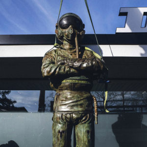 Giant Bronze Pilot Sculpture